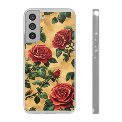 Vintage Red Rose Flexi Phone Case - Ruppy's Creations