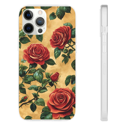 Vintage Red Rose Flexi Phone Case - Ruppy's Creations