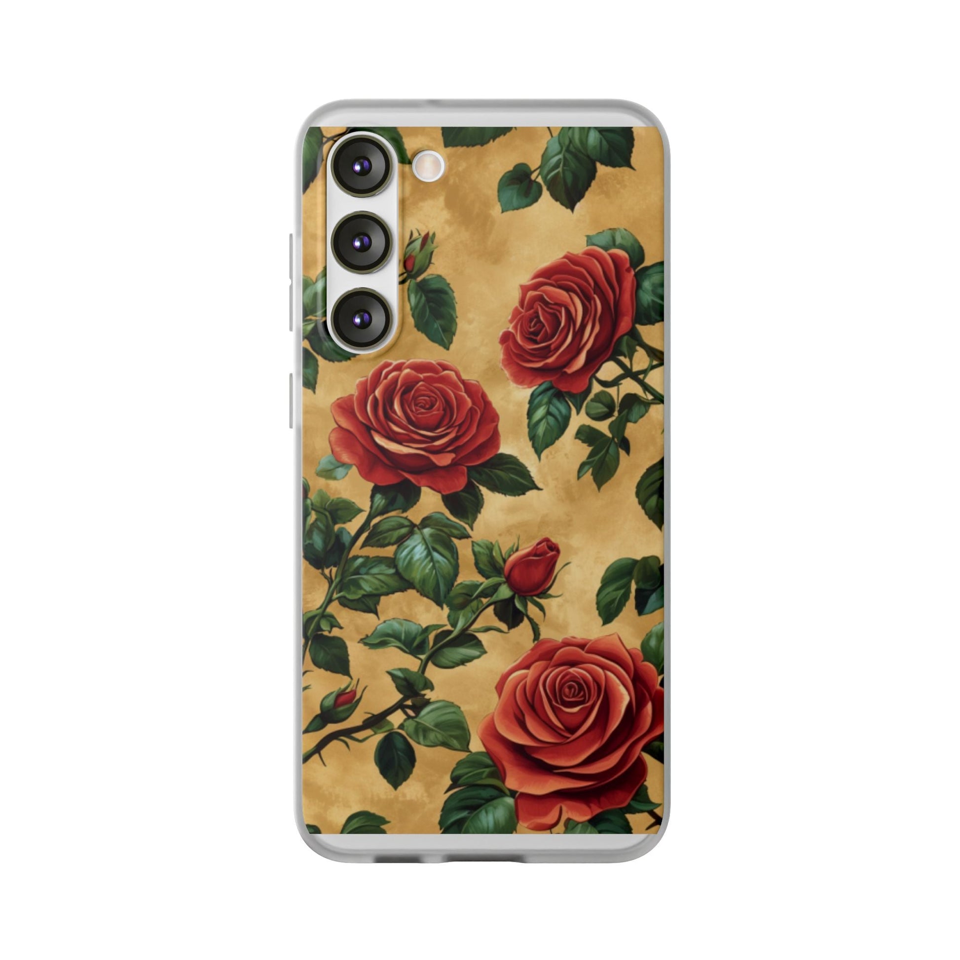 Vintage Red Rose Flexi Phone Case - Ruppy's Creations