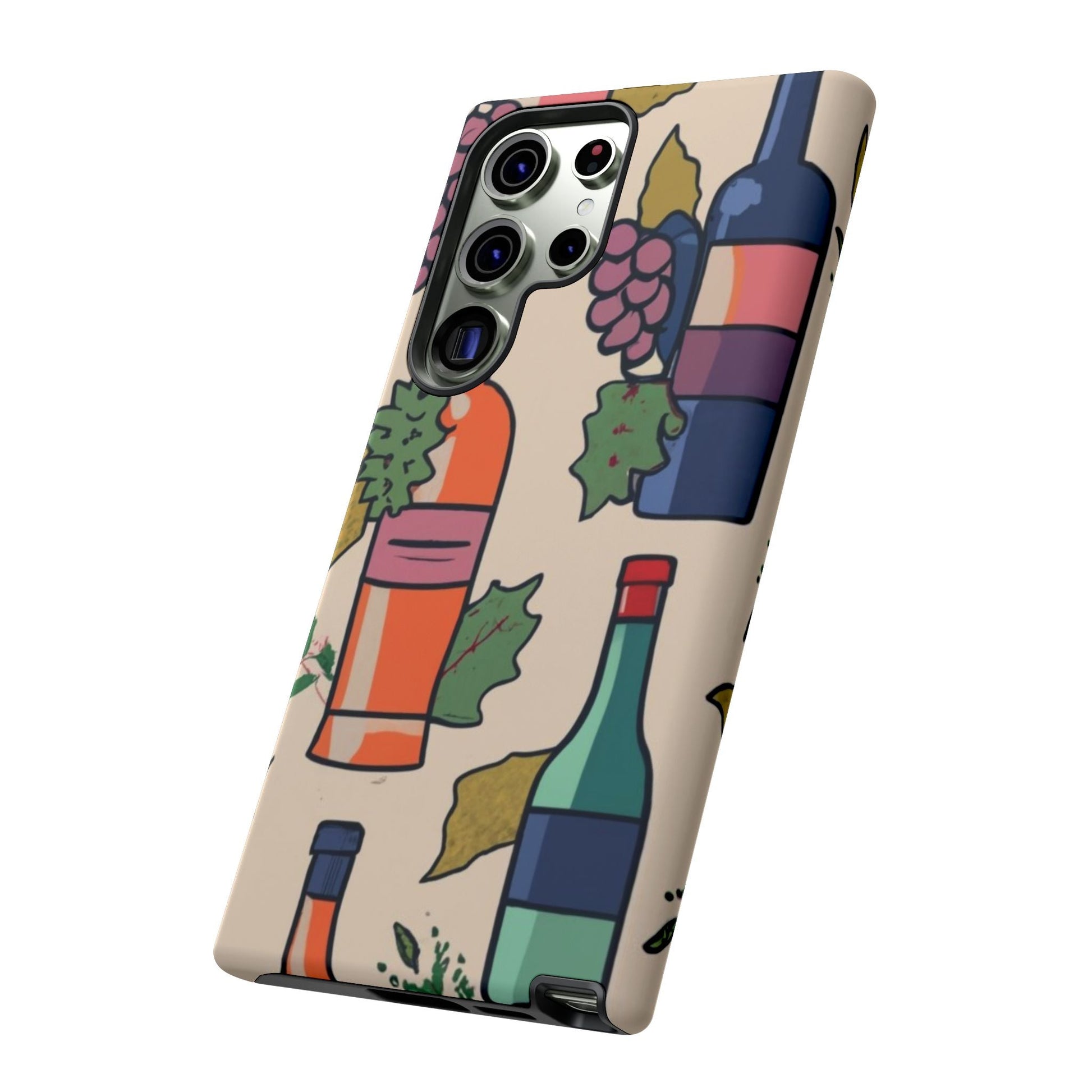 Wine Bottles & Grapes Tough Cell Phone Case - Ruppy's Creations