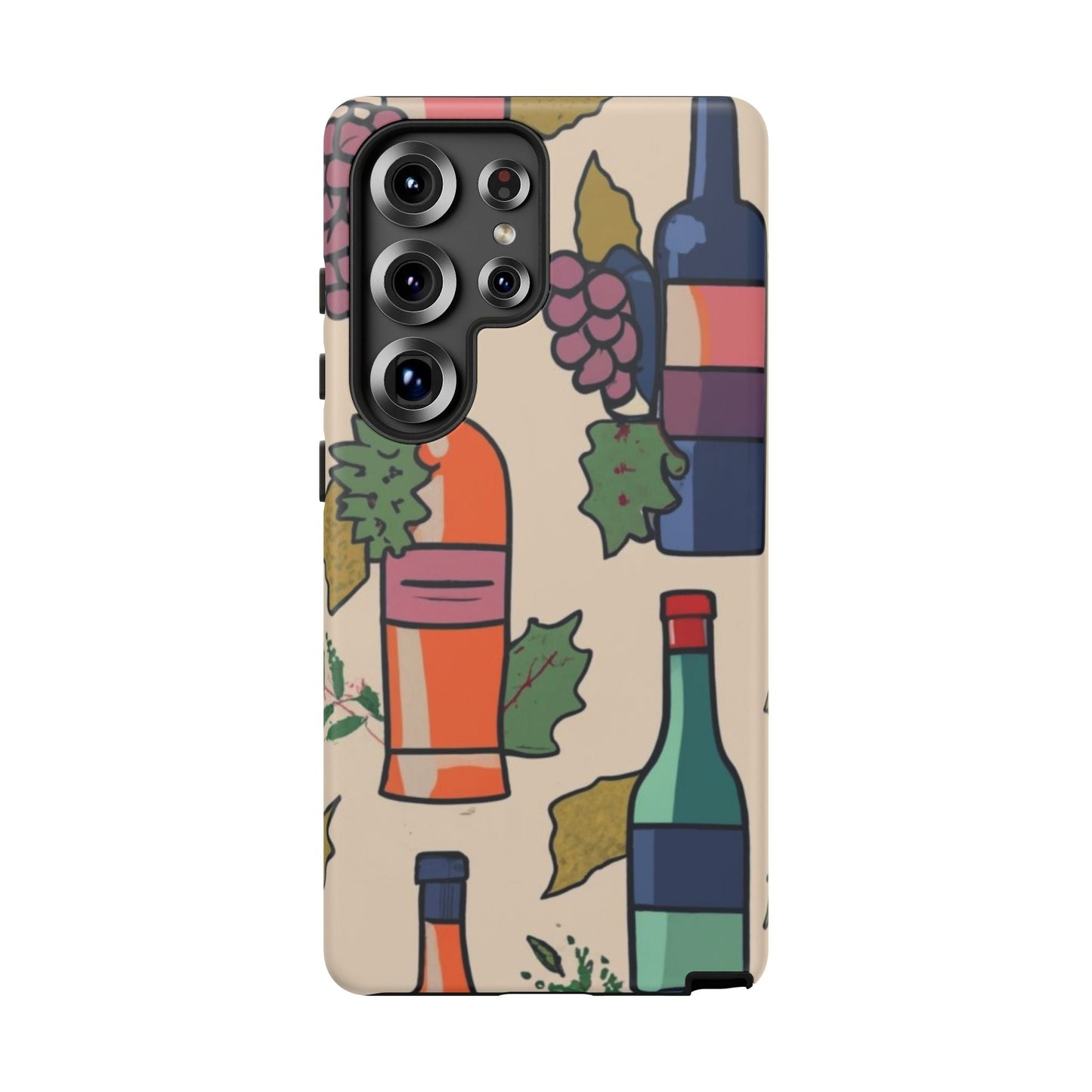 Wine Bottles & Grapes Tough Cell Phone Case - Ruppy's Creations