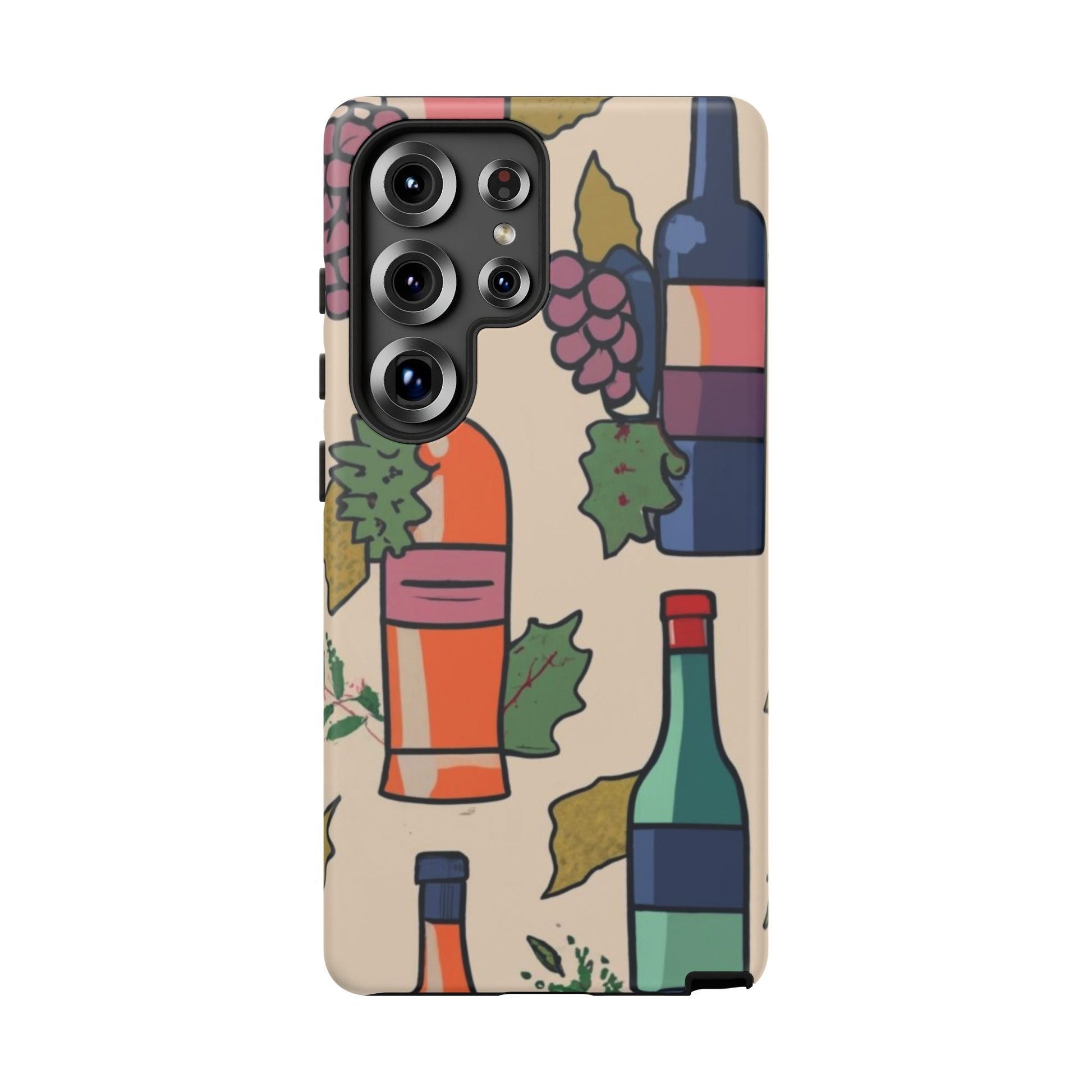 Wine Bottles & Grapes Tough Cell Phone Case - Ruppy's Creations
