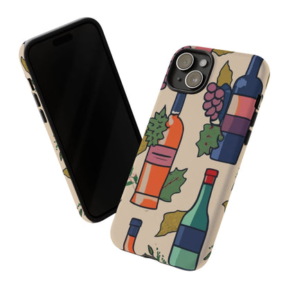 Wine Bottles & Grapes Tough Cell Phone Case - Ruppy's Creations