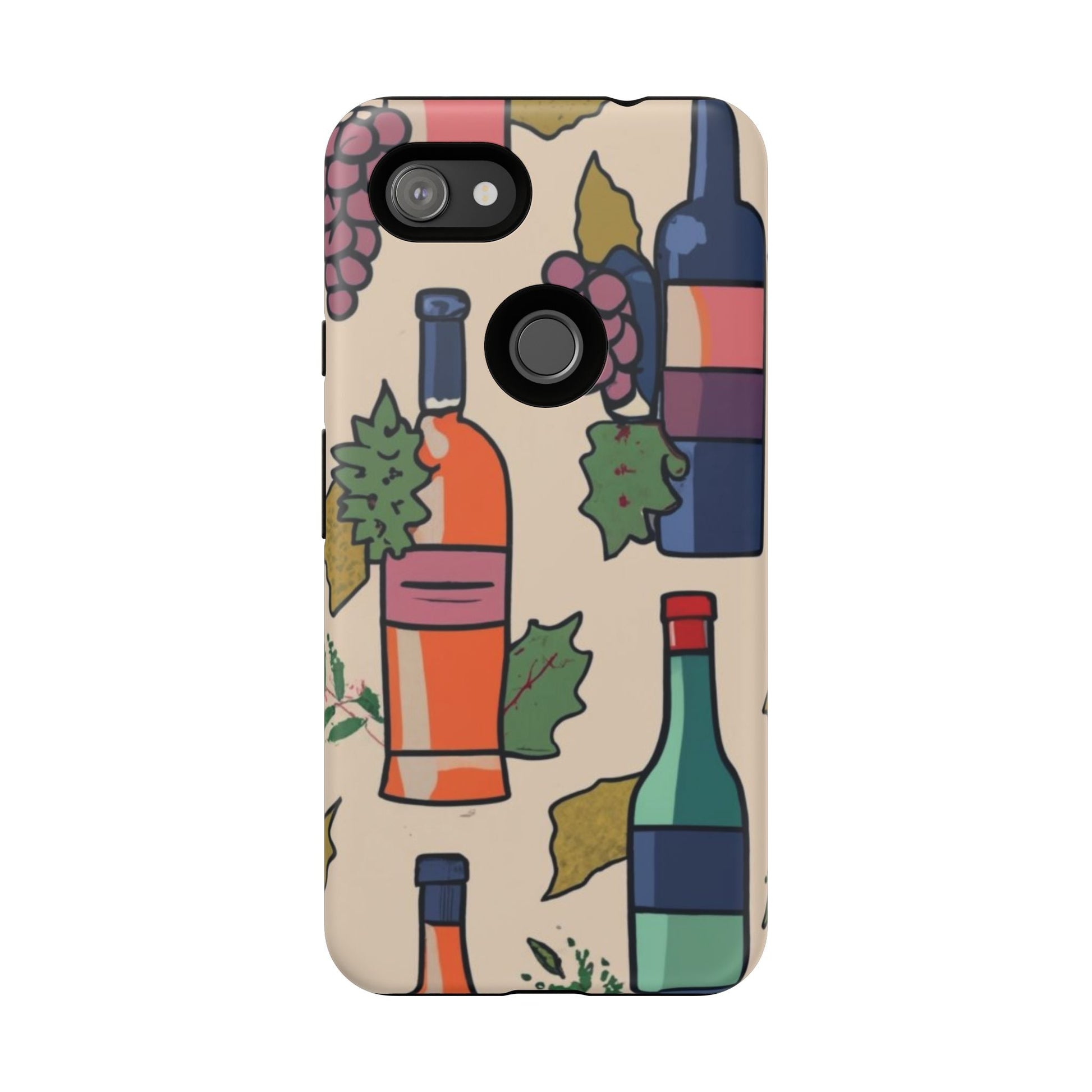 Wine Bottles & Grapes Tough Cell Phone Case - Ruppy's Creations