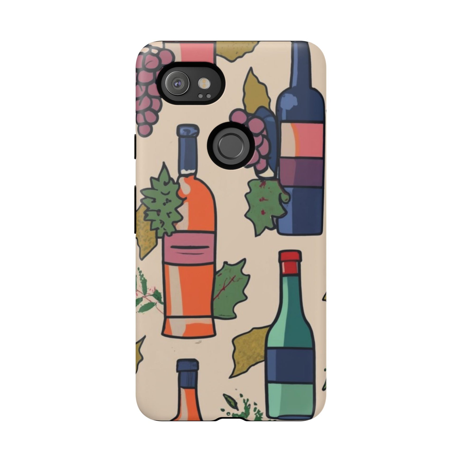 Wine Bottles & Grapes Tough Cell Phone Case - Ruppy's Creations