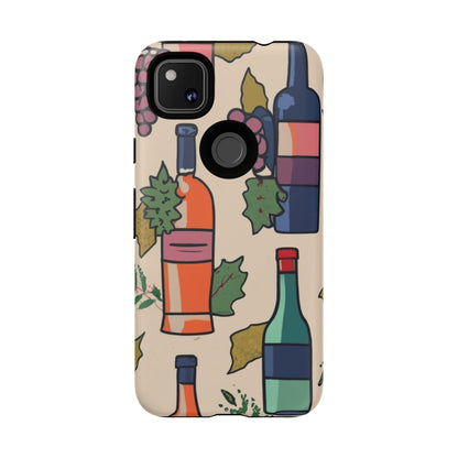 Wine Bottles & Grapes Tough Cell Phone Case - Ruppy's Creations