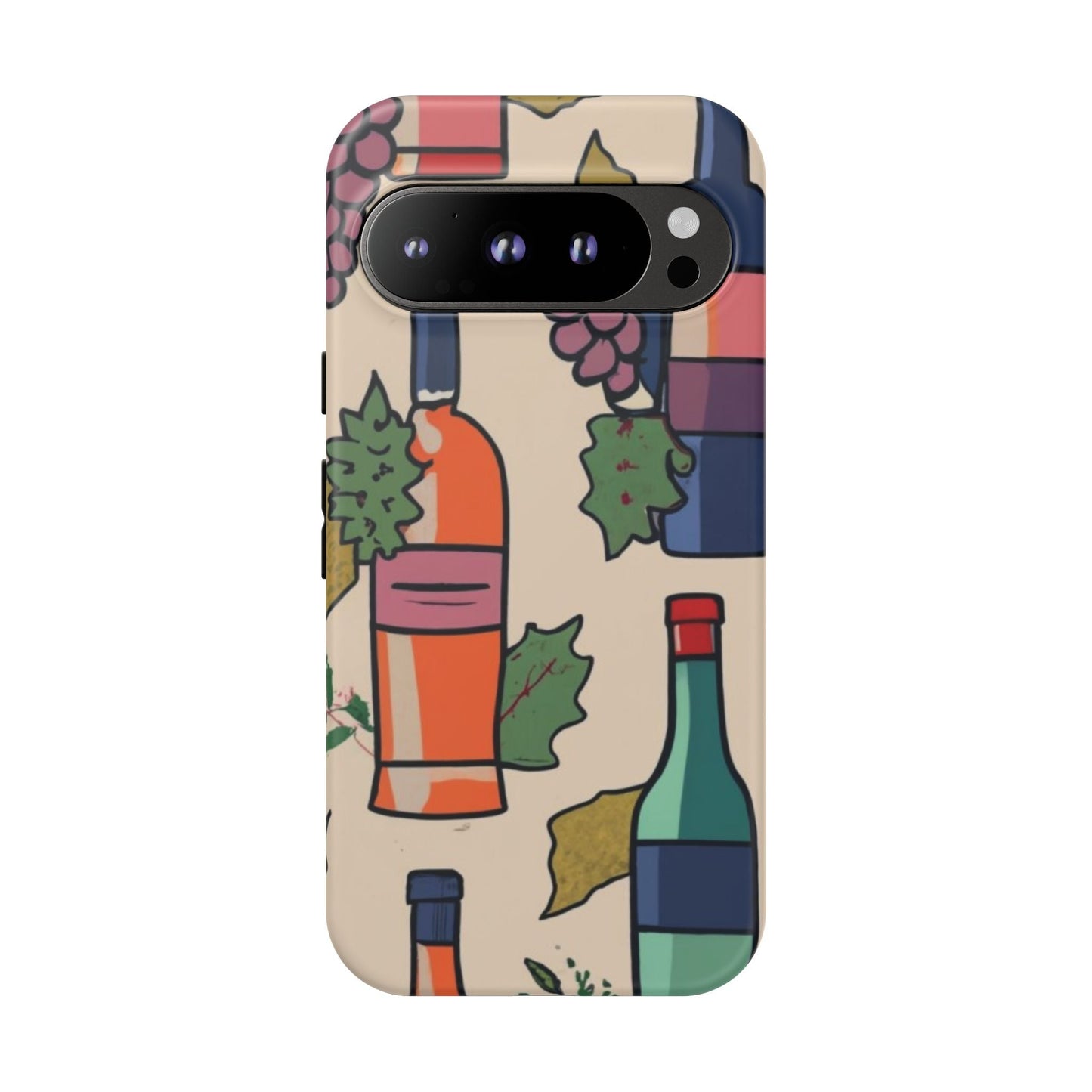Wine Bottles & Grapes Tough Cell Phone Case - Ruppy's Creations