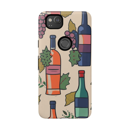 Wine Bottles & Grapes Tough Cell Phone Case - Ruppy's Creations