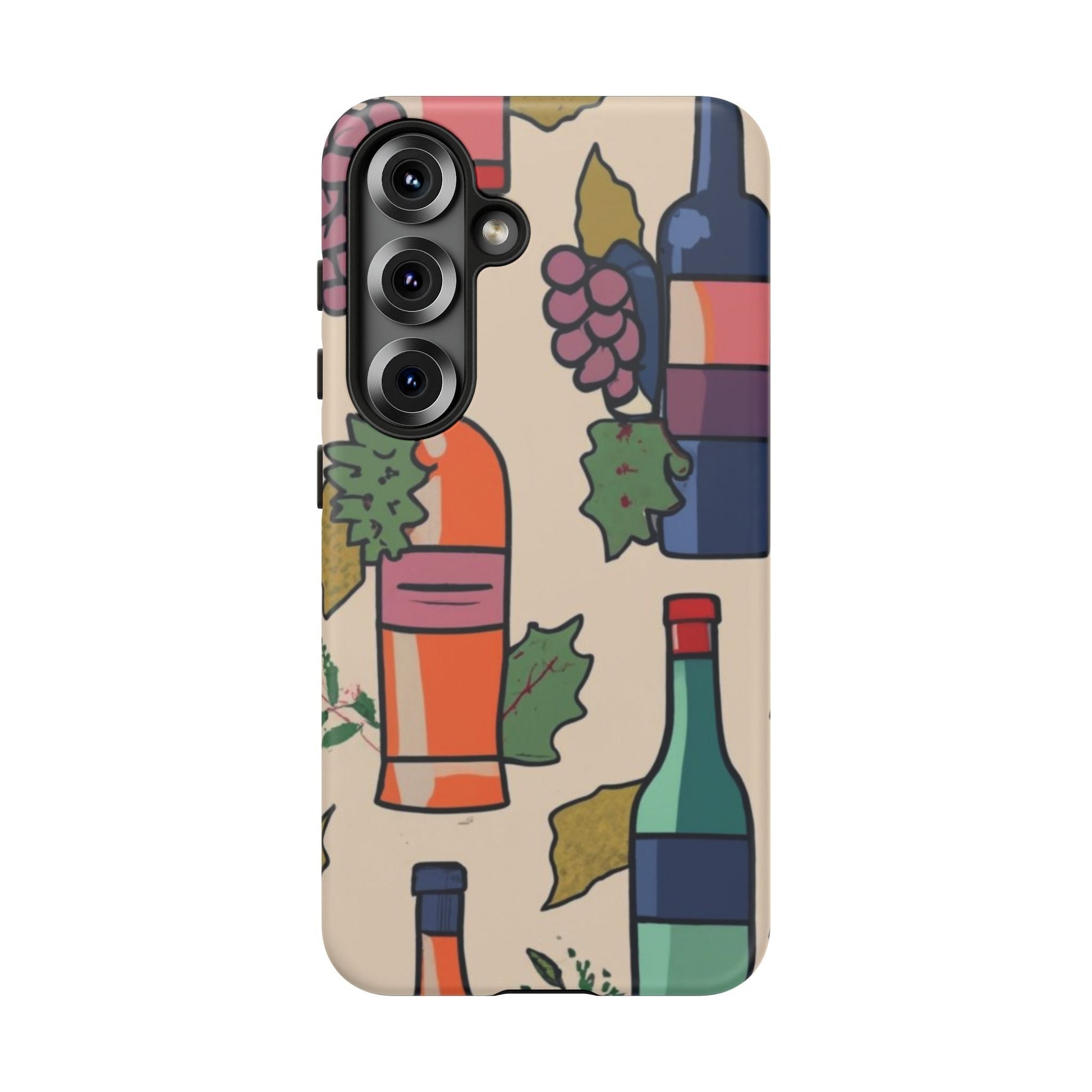 Wine Bottles & Grapes Tough Cell Phone Case - Ruppy's Creations