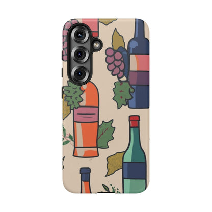 Wine Bottles & Grapes Tough Cell Phone Case - Ruppy's Creations