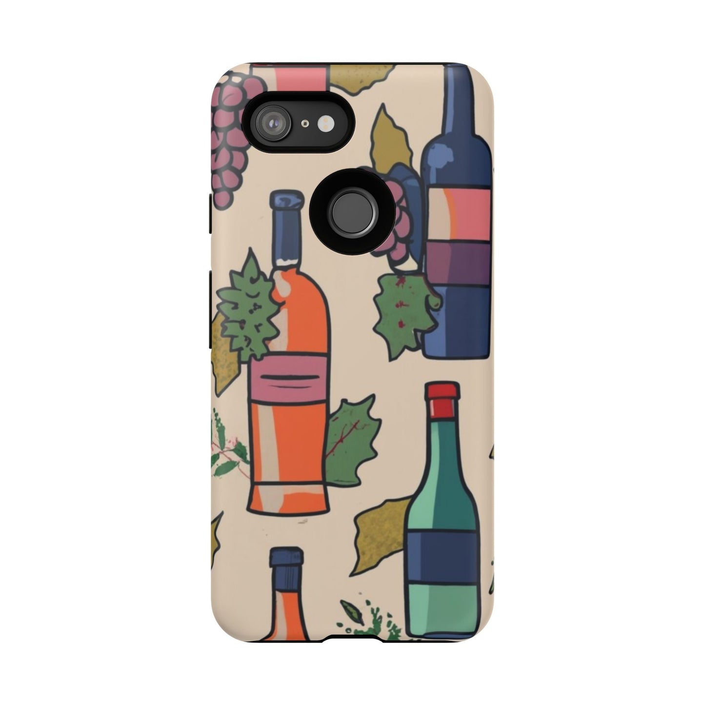 Wine Bottles & Grapes Tough Cell Phone Case - Ruppy's Creations