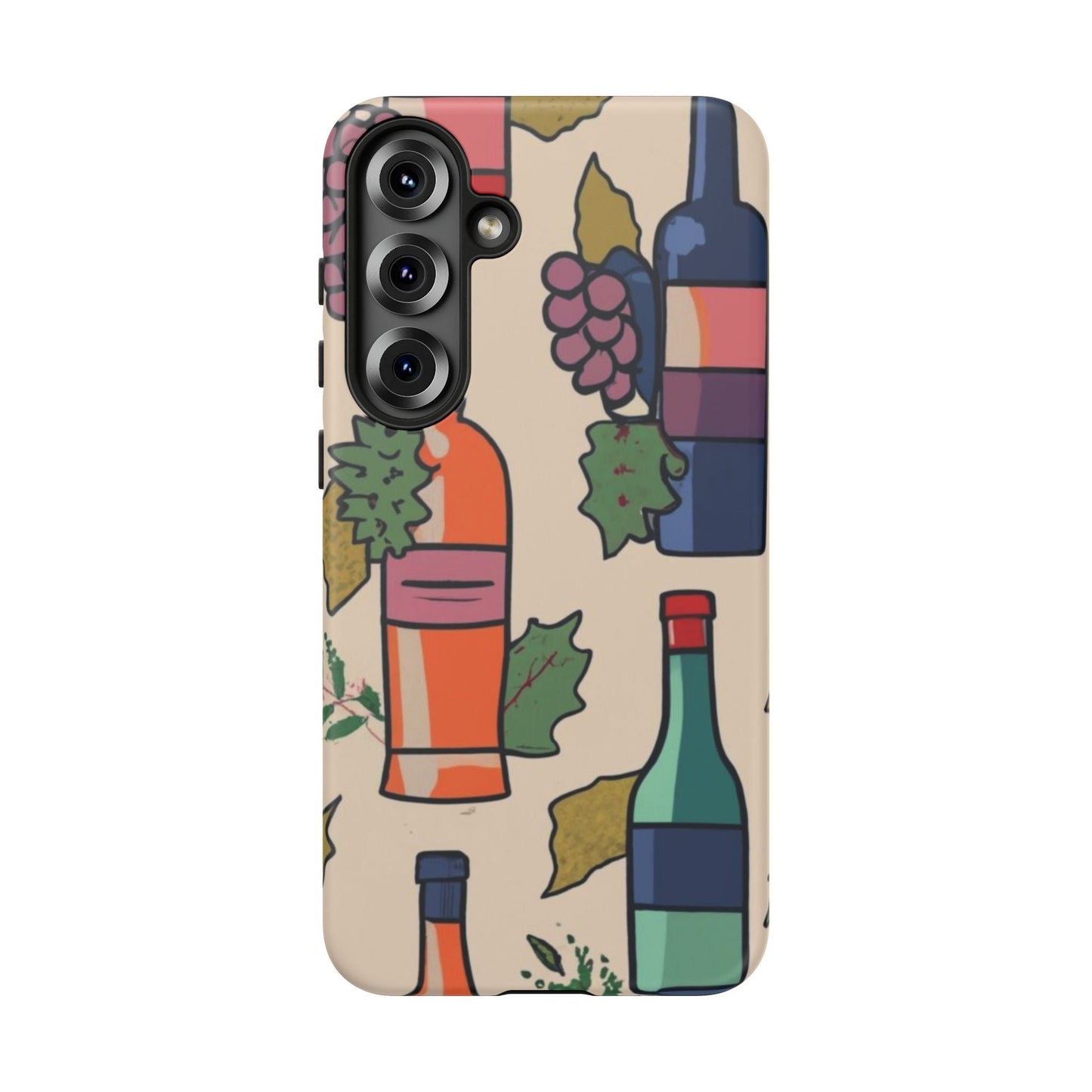 Wine Bottles & Grapes Tough Cell Phone Case - Ruppy's Creations