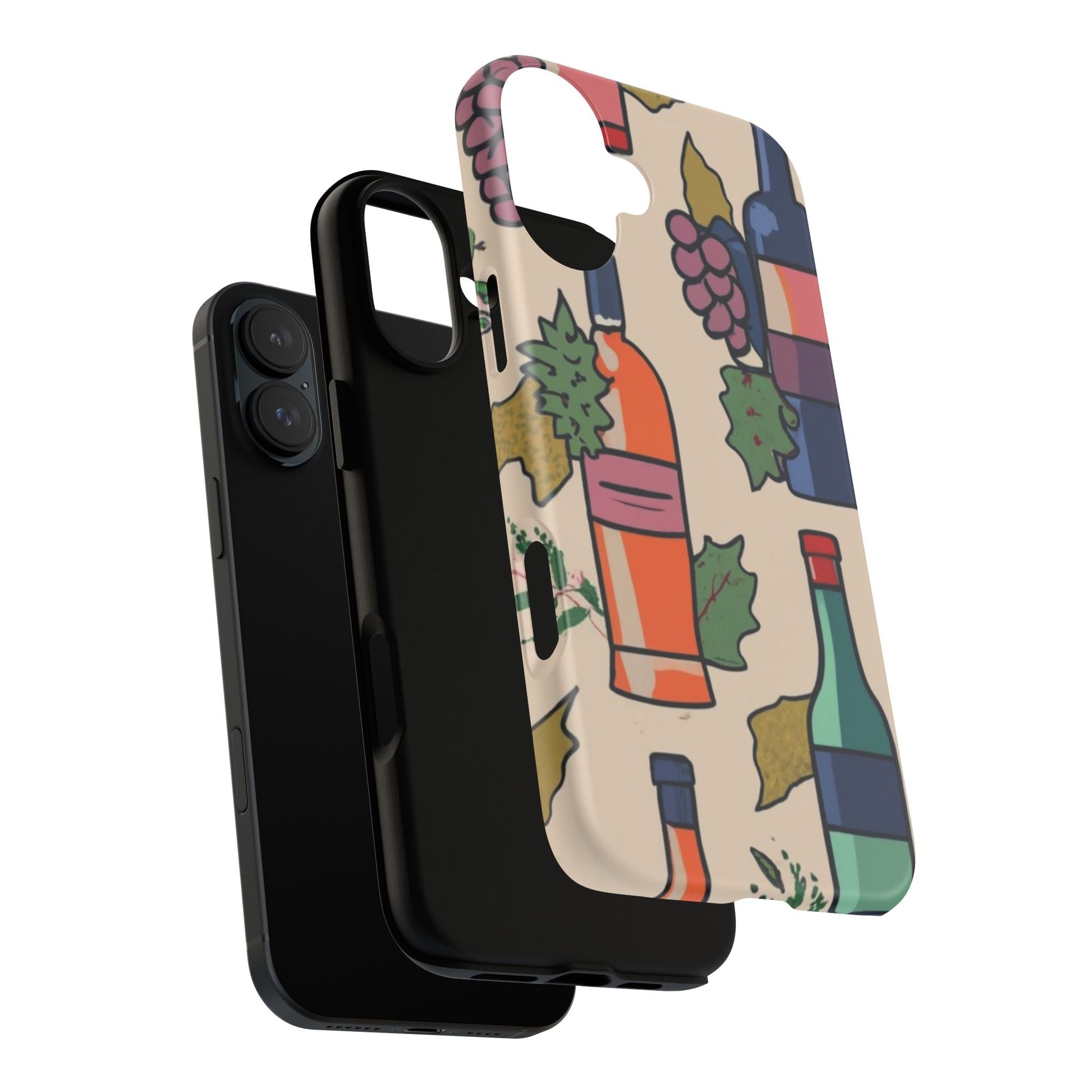 Wine Bottles & Grapes Tough Cell Phone Case - Ruppy's Creations