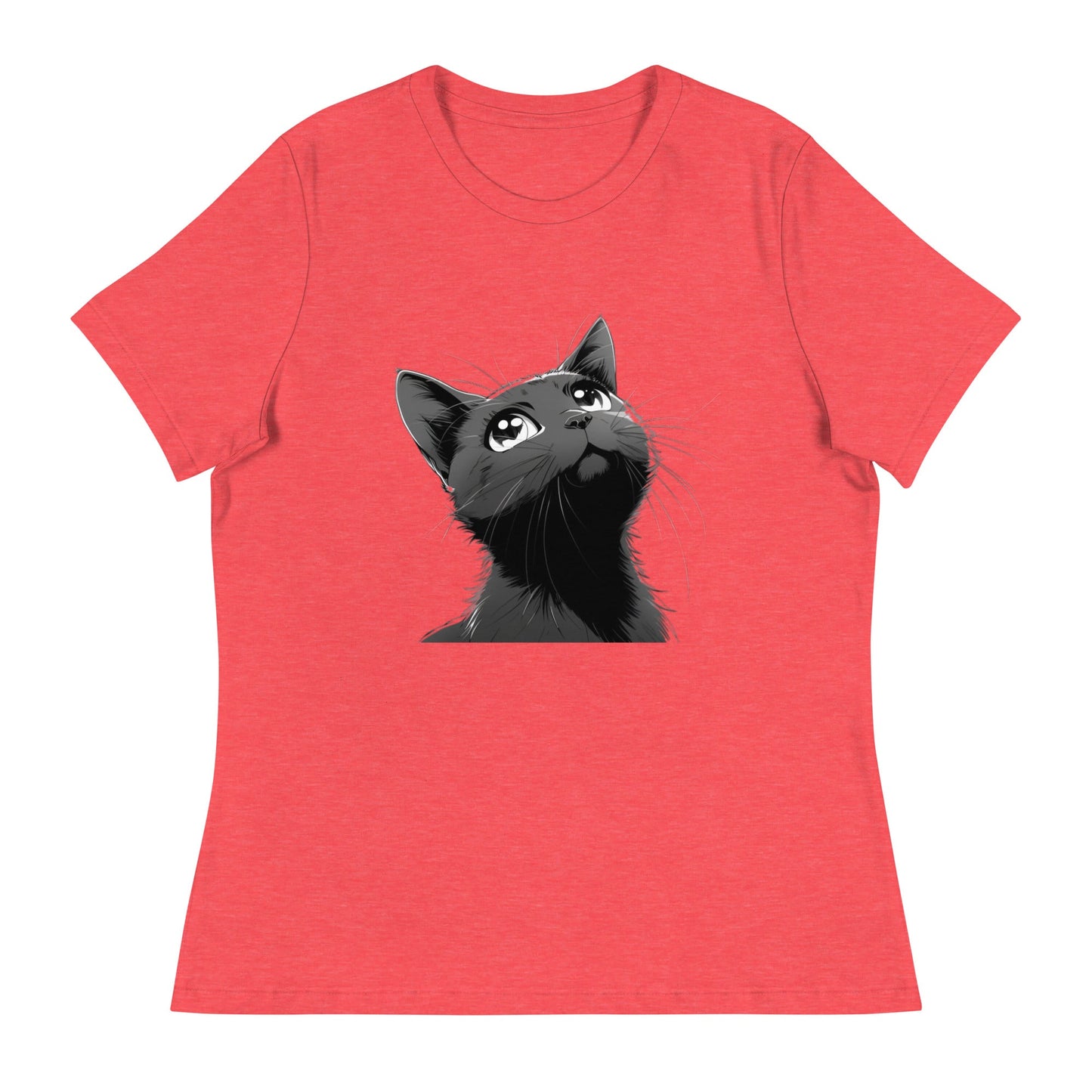 Anime Black Cat Women's Relaxed T-Shirt (sizes up to 3x) - Ruppy's Creations