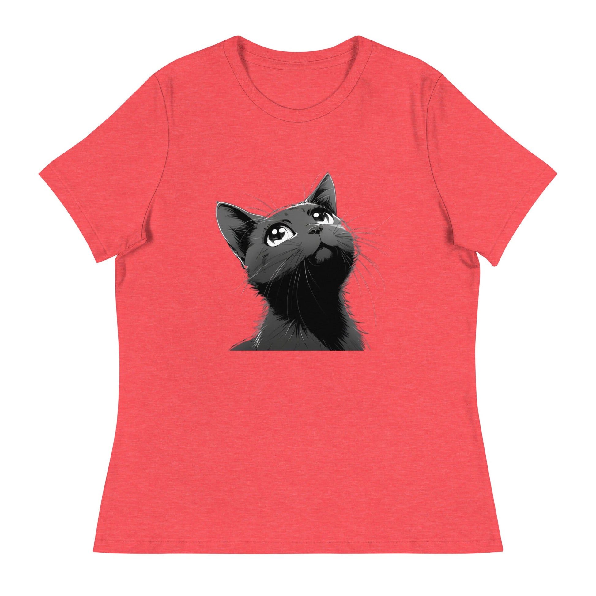 Anime Black Cat Women's Relaxed T-Shirt (sizes up to 3x) - Ruppy's Creations