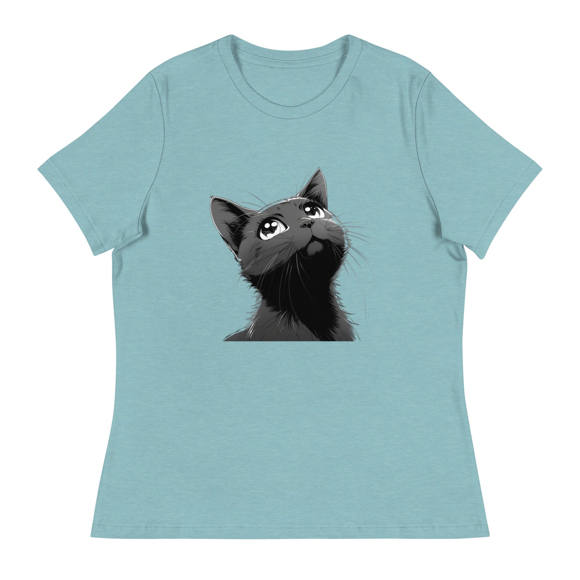 Anime Black Cat Women's Relaxed T-Shirt (sizes up to 3x) - Ruppy's Creations