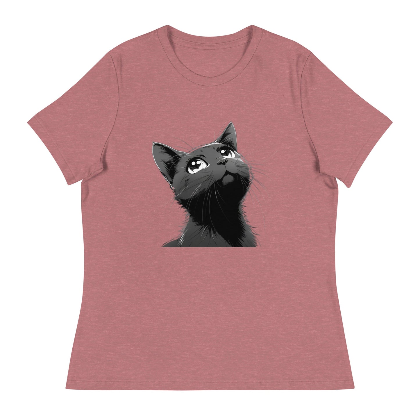 Anime Black Cat Women's Relaxed T-Shirt (sizes up to 3x) - Ruppy's Creations