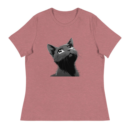 Anime Black Cat Women's Relaxed T-Shirt (sizes up to 3x) - Ruppy's Creations