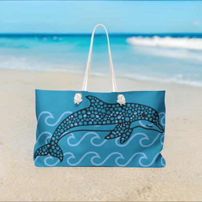 Turquoise Dolphin Beach Bag/Weekender Bag - Ruppy's Creations